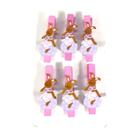 Mini Prendedor Coelho Dengoso Rosa Lilás - 6 unidades