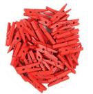 Mini Prendedor de Madeira Vermelho 3,5cm - 50 Unidades Mini Prendedor de Madeira Vermelho 3,5cm - 50 Unidades