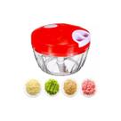 Mini processador de alimentos manual 2 lâminas - 123 util