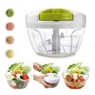 Mini processador manual de alimentos. Triturador, picador e cortador de temperos com 3 lâminas