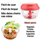 Mini Processador Manual para triturar Alimentos Carne tempero Alho Cebola, Frutas - Vermelho