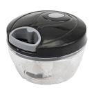 Mini Processador Triturador Manual De Alimentos Preto E Cinza 3 Lâminas Resistente Grande 500ml