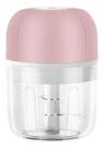 Mini Processador Triturador Moedor Elétrico Alho C/ Fio Usb Rosa