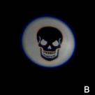 Mini Projetor Led Laser Desenho de Halloween para Dedo Móveis ou Decoração B - Caveira Mini Projetor Led Laser Desenho de Halloween para Dedo Móveis ou Decoração B - Caveira
