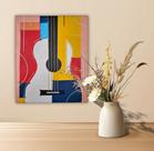 Mini Quadro Top Decorativo de Violão figurativo pintado a mão medindo 30x25cm