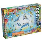 Mini Quebra-cabeça 1000 peças Golfinhos no Oceano - Grow