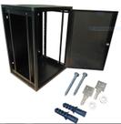 Mini RACK de Parede Padrão 19'' Para Cabeamento Estruturado e CFTV 16U X 370mm Preto Texturizado