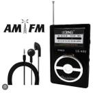 Mini Rádio Portátil Radinho De Pilha Am/Fm Com Fone De Ouvido Preto LE-652 Lelong