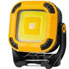 Mini Refletor Holofote LED COB Recarregável Magnético Luz Inspeção Automotiva Mecânico com Base Imã e Gancho USB Amarela