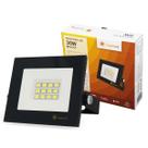 Mini Refletor Preto Led 6,3Cm 30W Bivolt Ip66 Branco Frio