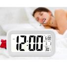 Mini Relógio Digital Com Led Temperatura Alarme Data e Mês Fácil E Prático Sortido (Branco/Preto)