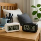 Mini Relógio Digital Preto Data Mês Acorda Horas Som Horas Pequeno Branco Led Temperatura Alarme