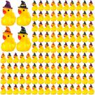 Mini Resin Duck Halloween, 100 unidades com chapéus de bruxa para artesanato Mini Resin Duck Halloween, 100 unidades com chapéus de bruxa para artesanato