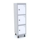 Mini Roupeiro Aço 3 Portas Branco Tranca Cadeado - Pandin