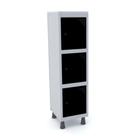 Mini Roupeiro Aco 3 Portas Com Pitao Para Cadeado Preto - Pandin