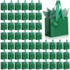 Mini sacolas de presente Qilery Green, 50 unidades com lenços e etiquetas, 10x6x12 cm