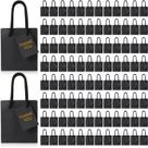 Mini sacolas de presente Sherr, pacote com 100 unidades, a granel, com etiquetas de 10 x 7 x 11,5 cm (pretas)