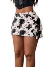 Mini saia cargo WDIRARA Y2k Camo Print, cintura baixa para mulheres