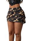 Mini saia cargo WDIRARA Y2k Camo Print para mulheres
