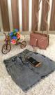 Mini Saia cintura alta jeans da Dimy