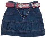 Mini Saia em jeans com Pregas e Cinto nº 1 ao 4 Karobinha
