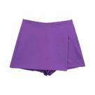 Mini Saia Shorts Assimétrica Preta de Cintura Alta - Moda Primavera/Outono
