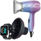 Mini Secador De Cabelo Mondial 1200w Ion Dobrável Viagem Azul Sm12 Bivolt Difusor Cachos Smart