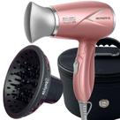 Mini Secador De Cabelo Mondial 1200w Ion Dobrável Viagem Rosa Sm14 Bivolt Difusor De Cachos Com Maleta