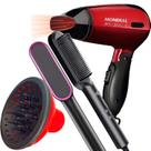 Mini Secador De Cabelo Mondial 1200w Ion Dobrável Viagem Vermelho Sm13 Difusor Cachos Escova 2 Em 1 Marca Prosper Hq Bivolt