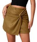 Mini shorts LIUWANCN femininos sexy de camurça sintética de cintura alta Mini shorts LIUWANCN femininos sexy de camurça sintética de cintura alta