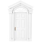 Mini simulação de madeira Dollhouse Door Keenso em escala 1:12