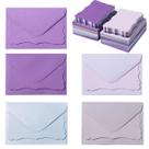Mini sobres Toperd paquete de 100 con tarjetas para notas en 5 colores púrpura