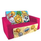 Mini Sofá Infantil Poltrona Rosa Estampado 2 Em 1 - Cortex
