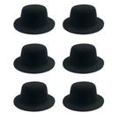 Mini Sombrero de Copa ASUNFO de Fieltro 13 cm Negro - Paquete de 6