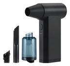 Mini Soprador Turbo E Aspirador Portátil Ar Potente Veicular preto
