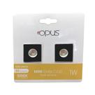 Mini Spot Embutir P/ Moveis Quadrado Preto 1W 3000k Bivolt