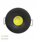 Mini spot led redondo embutir 3W 6500K preto Makled
