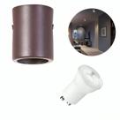 Mini Spot Luminária Teto Sobrepor Fixo Redondo GU10 Led Incluso 3.5w Cor:MarromLed:6000k