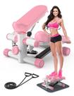 Mini Stepper KitGody Rosa com Faixas de Resistência, capacidade de 150 kg