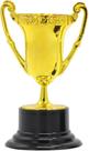 Mini taça de troféus para crianças, prêmios, plástico dourado, 12 cm