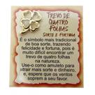 Mini talismã da sorte de bolsa ou carteira - trevo de 4 folhas