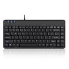 Mini teclado Perixx PERIBOARD-409H USB com fio com 2 hubs USB