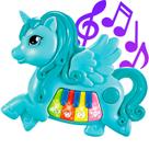 Mini Teclado Unicórnio Interativo 6 Em 1 Sons E Luzes DMT6596 Dm Toys