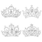 Mini tiaras Crown com pente de cabelo Mini tiara Bulk Crown Princess Crystal Shiny Tiaras Bandanas para mulheres Acessórios de cabelo Cocar de balé para mulheres 4 peças Mini tiaras Crown com pente de cabelo Mini tiara Bulk Crown Princess Crystal Shiny Tiaras Bandanas para mulheres Acessórios de cabelo Cocar de balé para mulheres 4 peças