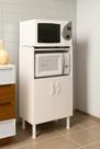 Mini Torre Multiuso Branca MDF para Forno Elétrico e Micro-ondas