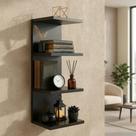 Mini torre nicho de parade estante vertical decoração suporte livros prateleira albergoni preto