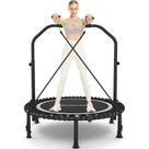 Mini trampolim dobrável ANCHEER 122 cm com barra de apoio e elásticos