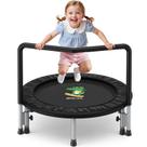 Mini trampolim infantil BCAN SP1 91 cm com barra de apoio em espuma preta