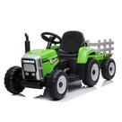 Mini Trator Elétrico Com Carreta 12V Verde Infantil com Luz e Som Importway