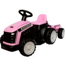 Mini Trator Elétrico Infantil Rosa Suporta Até 25Kg Recarregável Reboque Removível Importway BW079RS